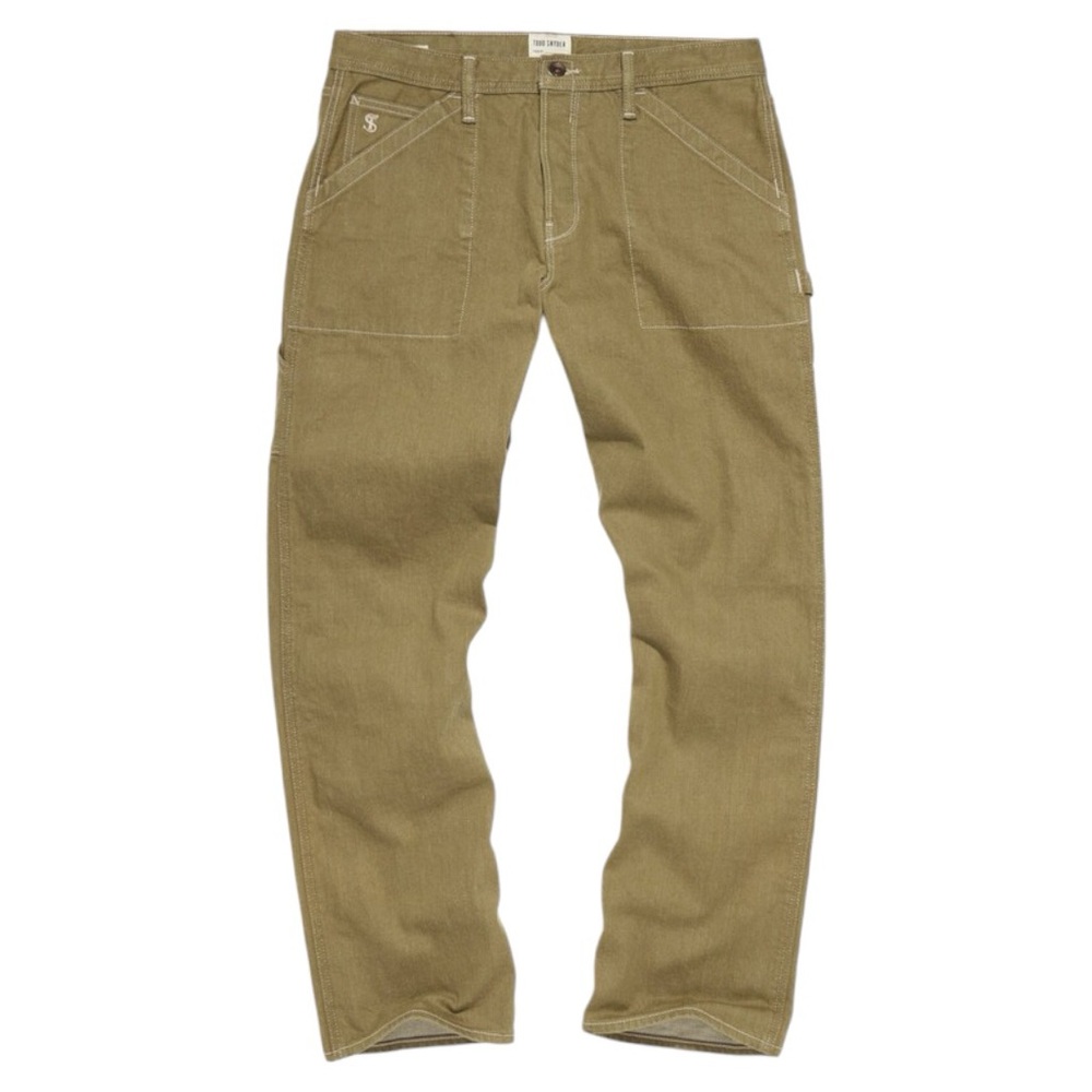 Todd Snyder Japanese Selvedge Denim Carpenter Jean 34 x 33 Olive Green Fatigue